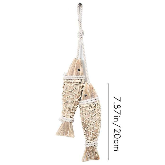 Retro Old Wall Hanging Ornaments Wooden Antique Carved Fish Skewers