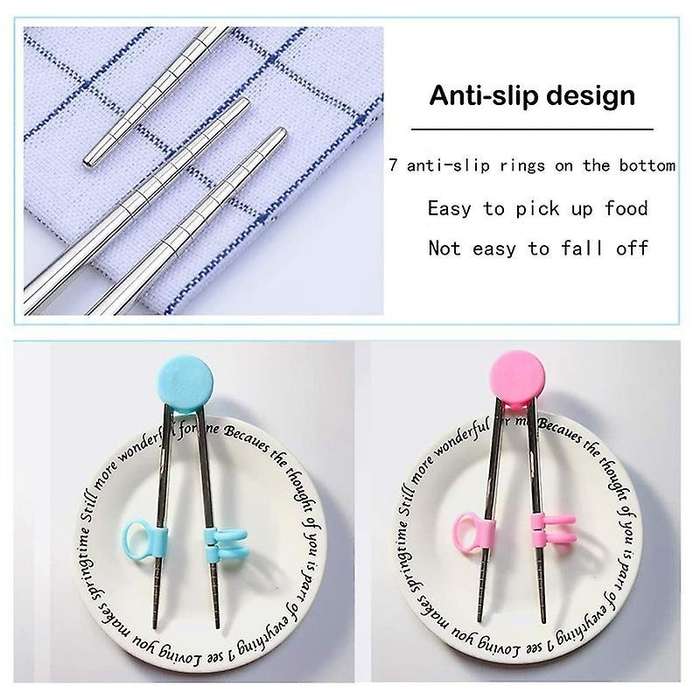 2 Pairs Of Children's Chopsticks Help to Use Chopsticks As A Reusable
