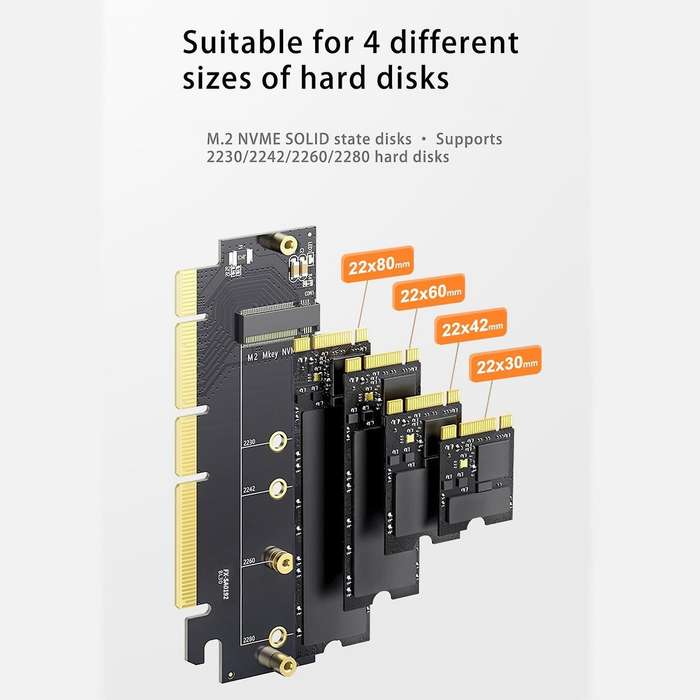 M.2 Pcie Ssd to Pci-e X4/x8/x16 Conversion Card with Heat Sink Ssd