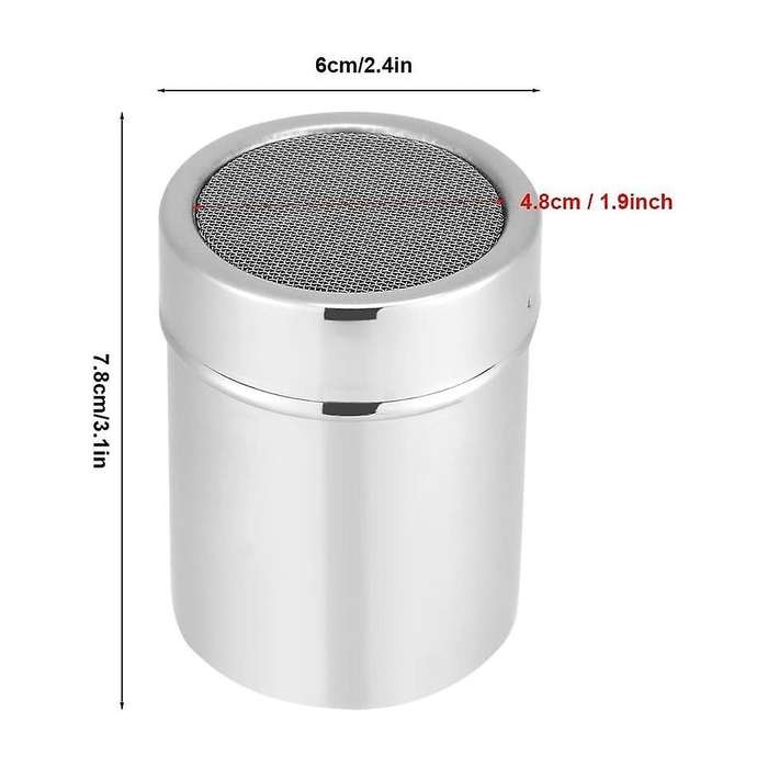 Powder Sugar Shaker Duster, Stainless Steel Shaker Chocolate Cocoa