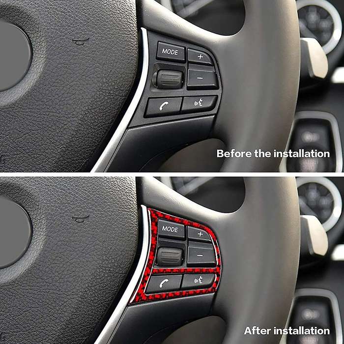 Steering Wheel Button Cover for Bmw- 3 4 Series Gt F30 13-19,red
