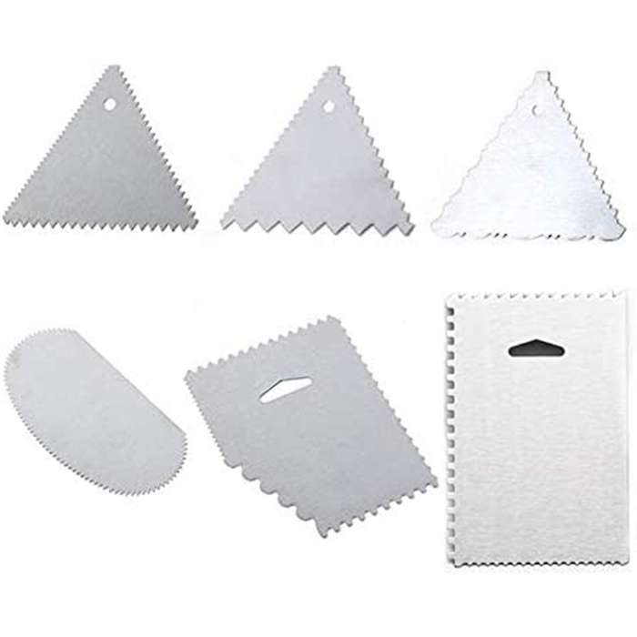 6pcs Cake Scraper Stainless Comb and Icing Smoother for Cake Decorate