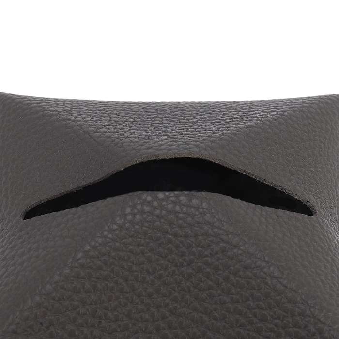 Pu Leather Square Tissue Box Holder - Decorative Holder-dark Gray