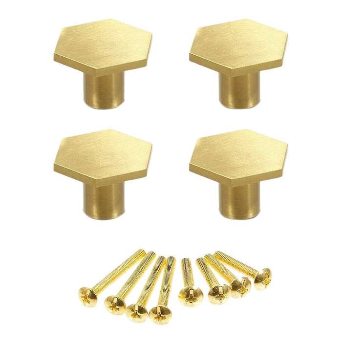 4 Pcs Brass Cabinet Knobs,for Dresser Drawer Pulls Knobs, with Screws