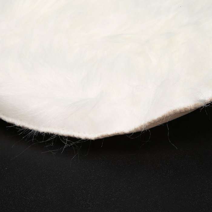 2x Faux Peau De Mouton En Laine Tapis 30 X 30 Cm Natte (rond Blanc)