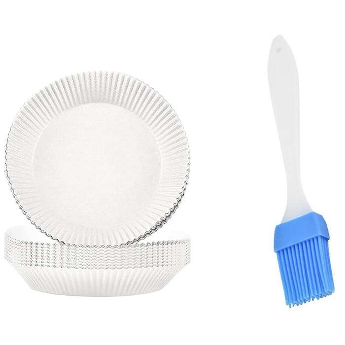 50pcs Air Fryer Parchment Paper Liners Non-stick Disposable(white)