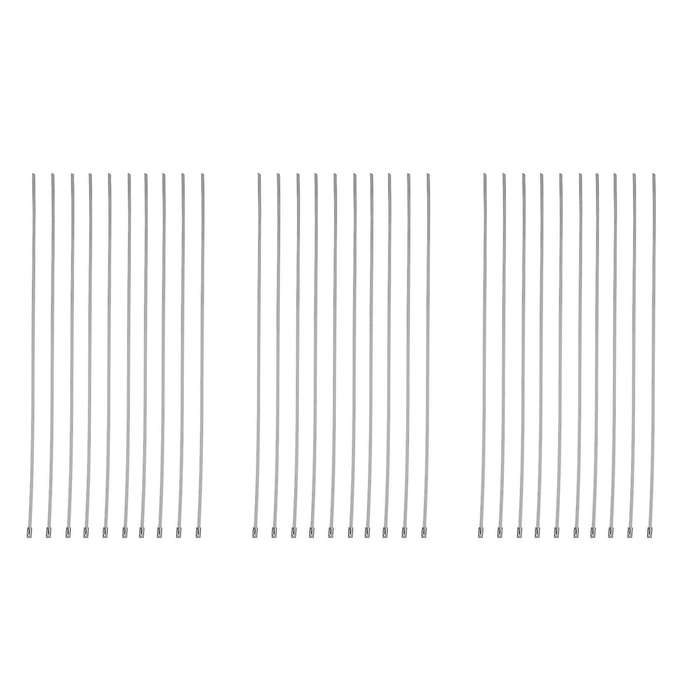 30pcs 17.7inch Stainless Steel Locking Cable Ties Silver