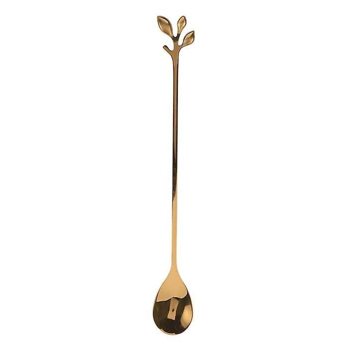 Iced Tea Spoons Set, Gold Leaf Cocktail Stirring Spoons (gold,6)