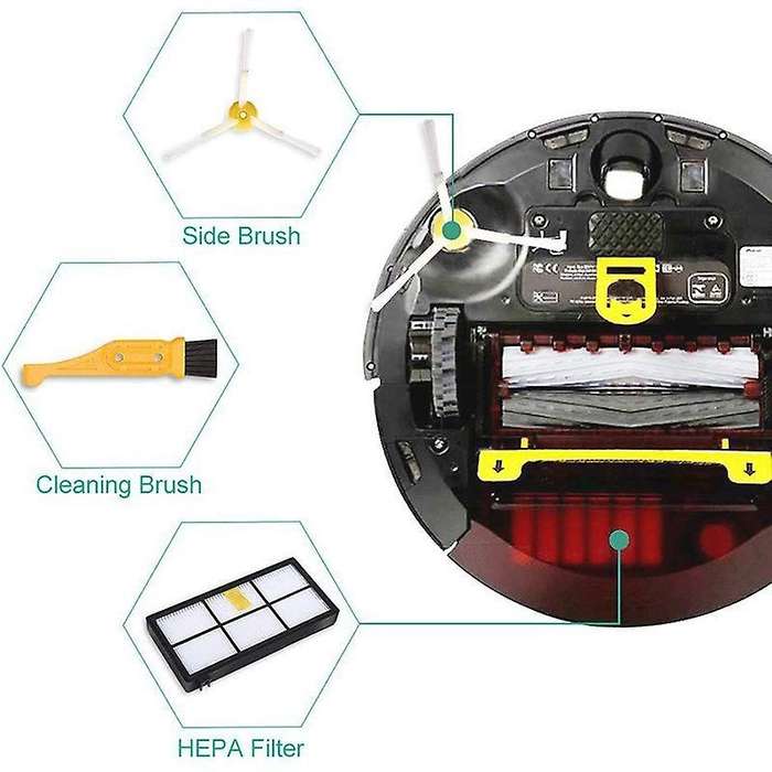Vacuums Accessories 4 Filters & 4 Side Brushes & 1 Cleaning Brush