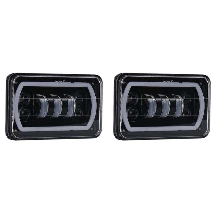 2x 4x6 Inch Led Head Light Lamp Hi-lo Beam Drl Light for Jeep