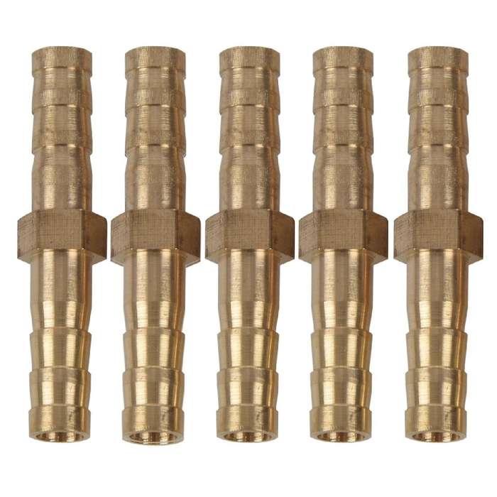 5pcs 6mm Inner Dia Air Gas Straight Hose Pipe Barb Coupler Connector