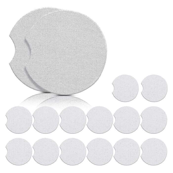 16 Pcs Blank Coasters Diy Car Cup Coaster Absorbent Car Coasters