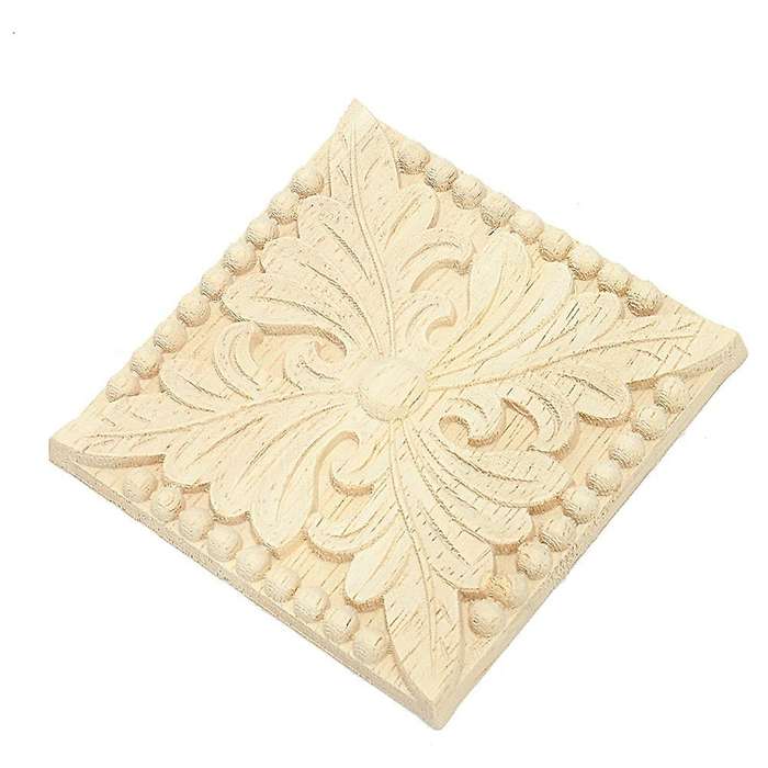 1x Rubber Wood Carved Onlay Applique Diy Decor #f:20 X 20cm