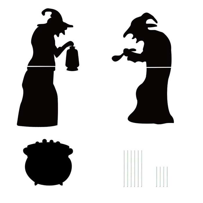 Halloween Witch Black Silhouette Holiday Decoration Garden Props