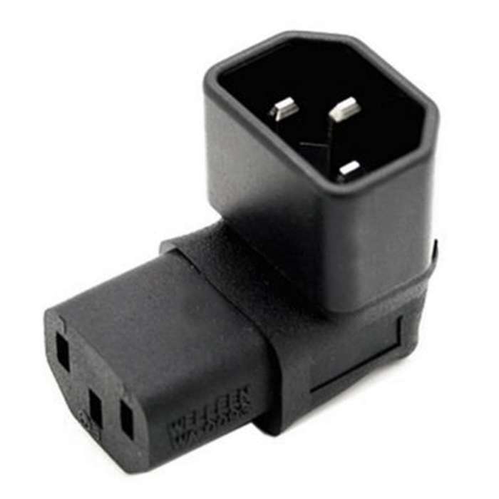 Iec Male C14 to Up Right Angle 90 Degree Iec Female C13 Adapter