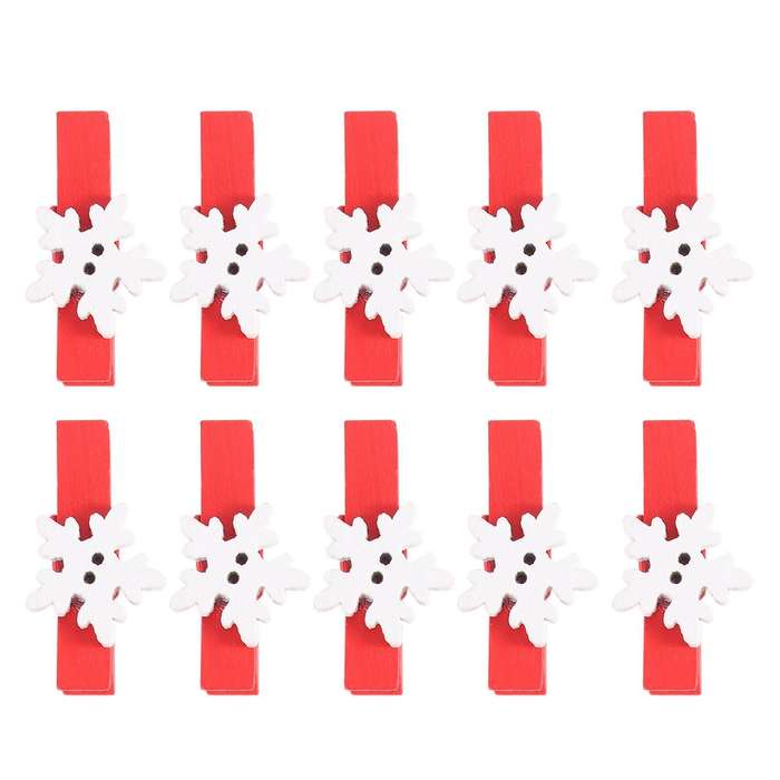 100pcs Mini Cartoon Patch Wooden Clip Christmas Series Wooden Clip 1
