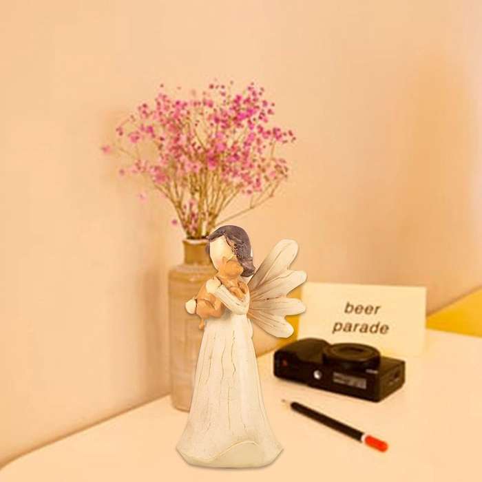 Angel Of Healing Hand-painted Figure with A Peace Dove Guardian Angel