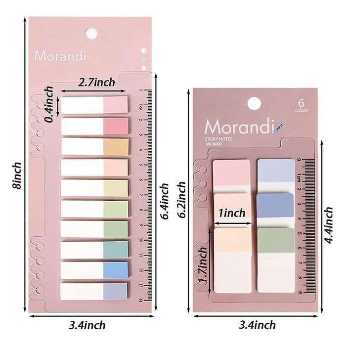 Index Tabs with Ruler, 4 Pack 660 Pieces Sticky Tab B