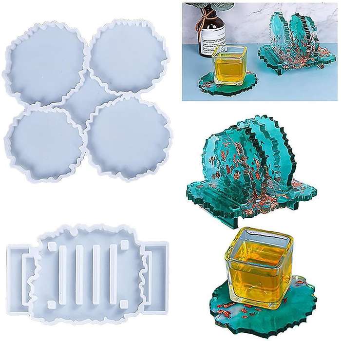 Coaster Resin Mold Kit Diy for Epoxy Resin Casting Coasters Home