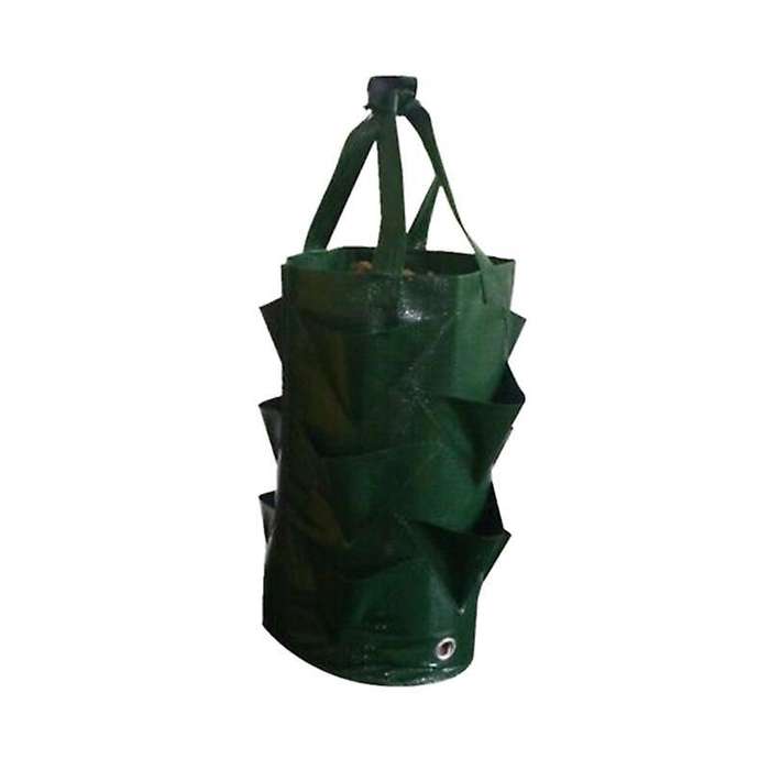 1pcs Hanging Strawberry Tomato Planter Grow Bags Planting Bag(green)