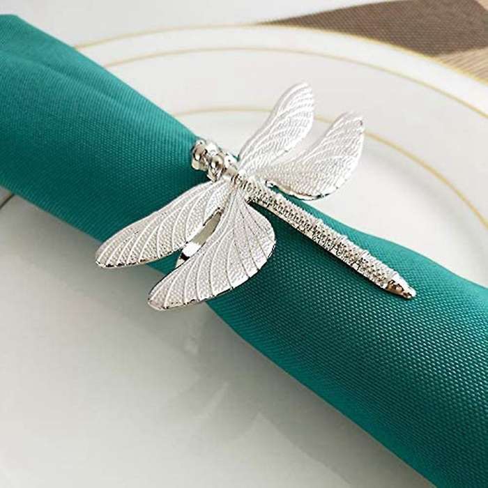 Silver Napkin Rings Set 8 for Wedding Holiday, Dinner Party Occasion