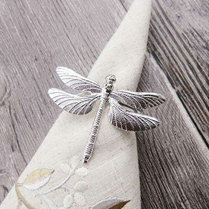 Silver Napkin Rings Set 8 for Wedding Holiday, Dinner Party Occasion