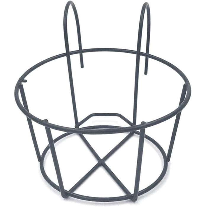Balcony Flower Stand Wrought Iron Potted Plant Hanging Mount(black)