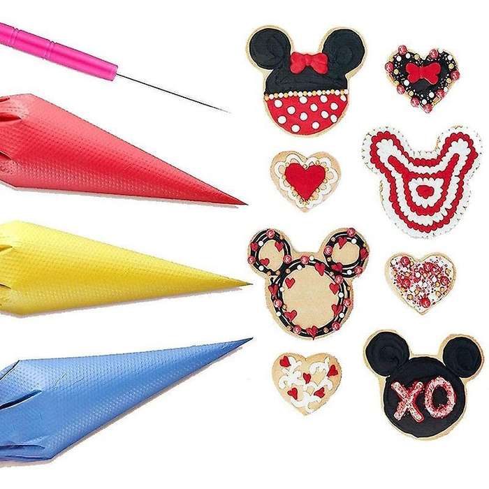 122pcs Tipless Piping Bags - 100pcs Disposable Pastry Bag for Cookies