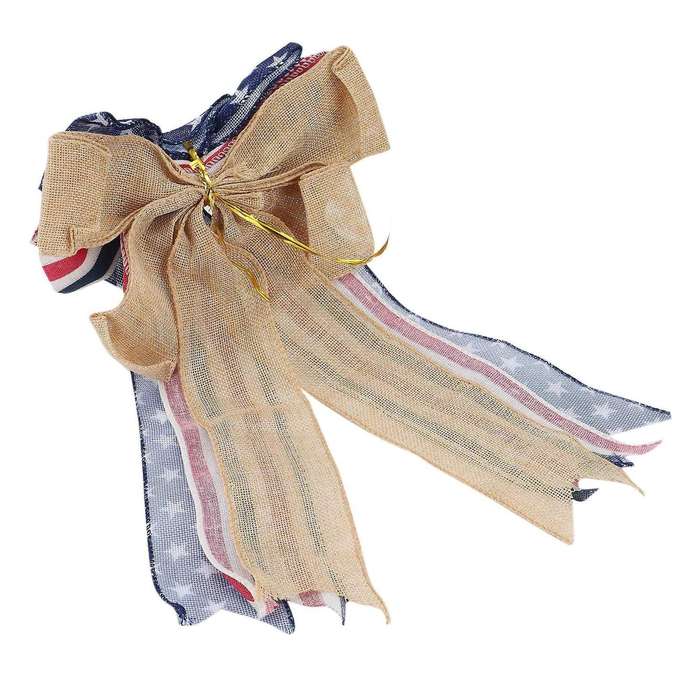 Patriotic Decor, Burlap Bows for Wreaths Outdoor Patriotic Wreath