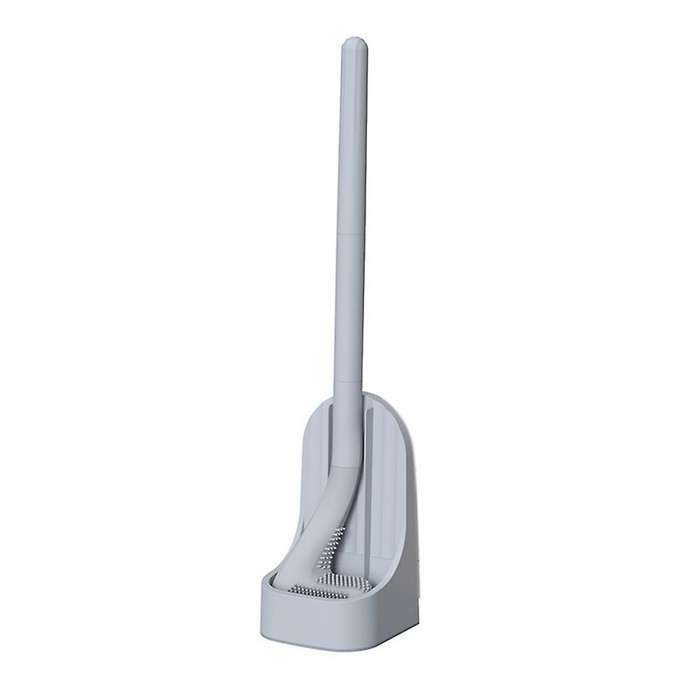 Golf Head Silicone Toilet Brush Cleaner Cleaning Brushes, Grey