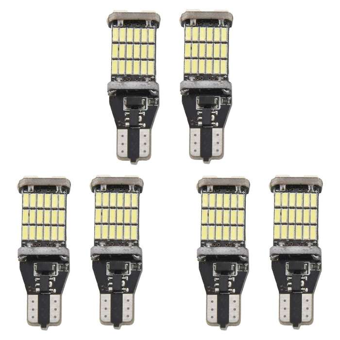 6pcs T15 Error Free 4014 45smd Highlighting Brake Light Bulb Dc12v