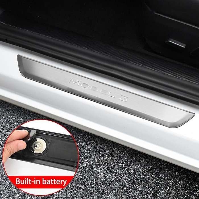 For Tesla Model 3 Auto Accessories Door Sill Protector Silver
