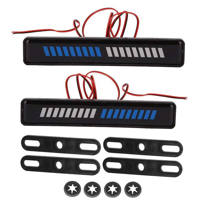 Pair Blue + White Light Front Bumper Grilles Lights for Bmw Ford