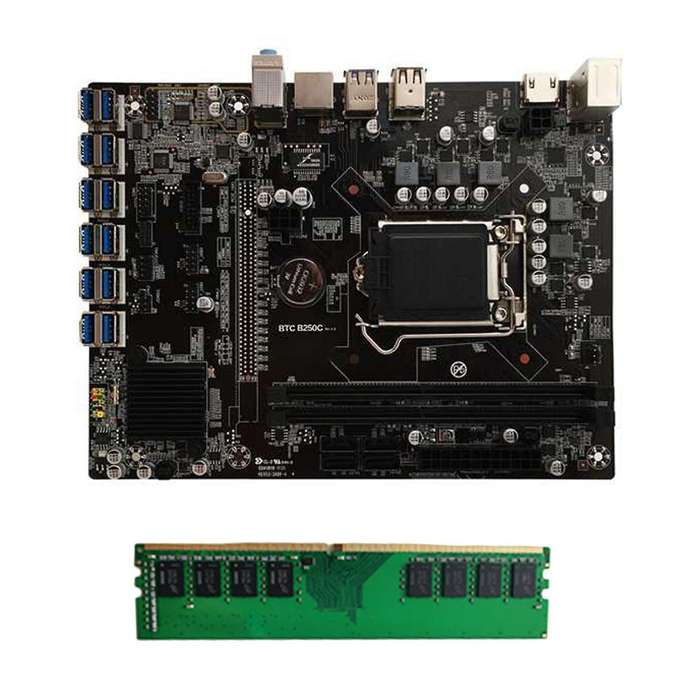 B250c Btc Mining Motherboard with Ddr4 4g Ram Computer Motherboard