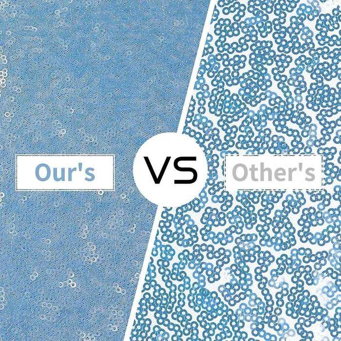 12 X108inch Sky Blue Sequin Table Runner, Tablecloth for Party Decor
