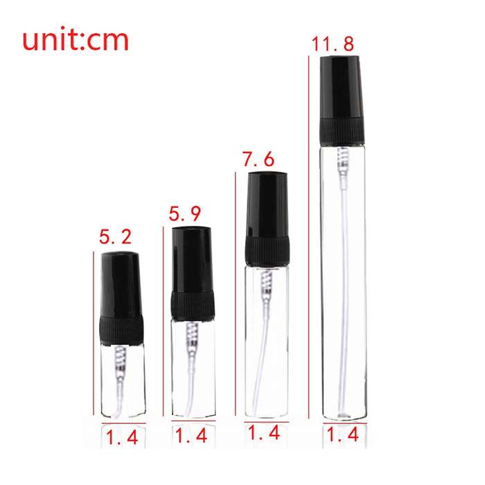 10pcs Mini Portable Glass Perfume Bottle Travel Size (2ml)