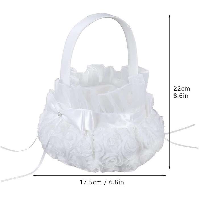 Silk Flower Girl Baskets for Wedding Flower Basket with Handle