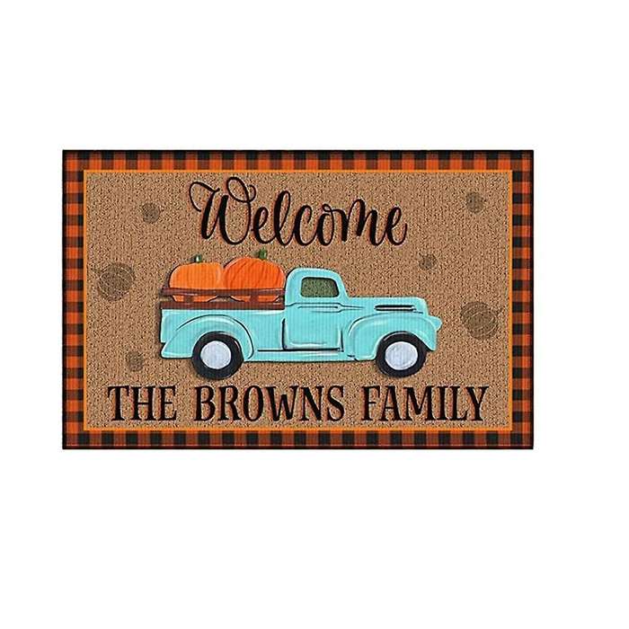 Christmas Halloween Truck Doormat Blanket Front Door Decorations