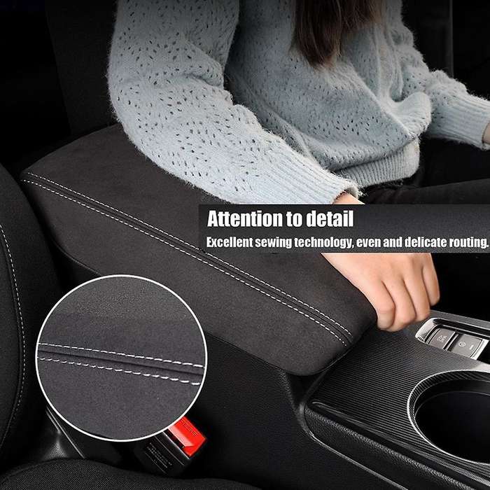 Suede Armrest Box Cover Pad Storage Organizer Accessories