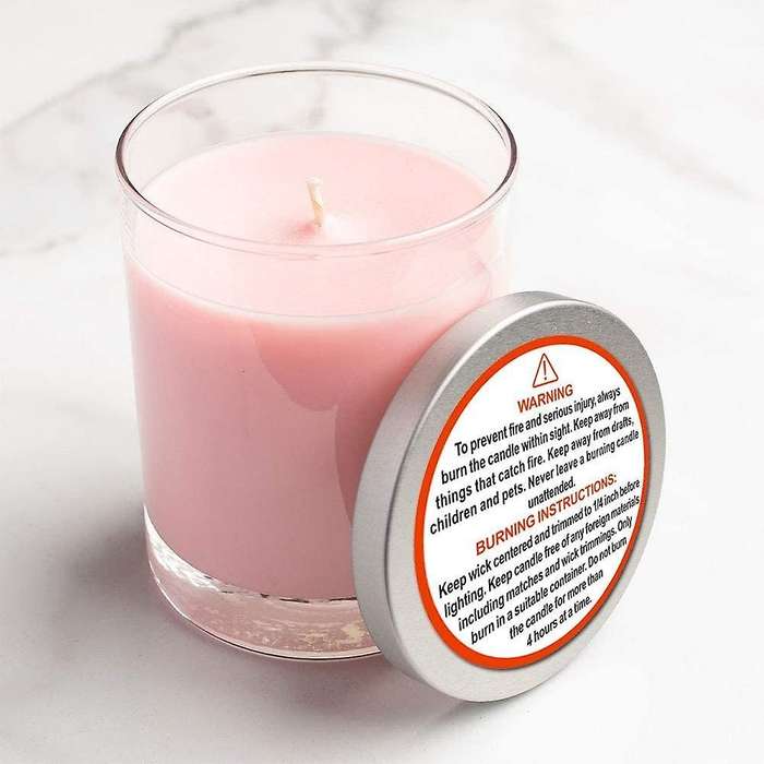 500pcs 3.8cm Warning Label Candle Jar Container Sticker Waterproof