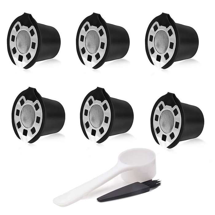 For Nespresso Stainless Steel Coffee Capsule Basket Black 6pcs