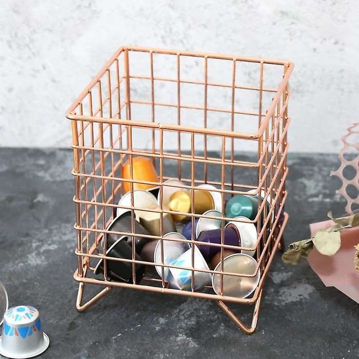 Coffee Capsule Holder Iron Basket for Nespresso Capsules Rose Gold