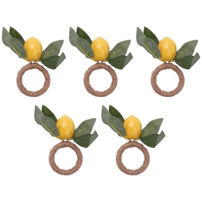 Lemon Napkin Rings Set,lemon Vine Napkin Rings,for Home,holiday Decor
