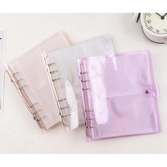 6 Holes Loose-ring Binder with 200, 5 Inch Photos Album, Purple