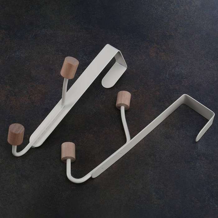 4pcs Punch-free Carbon Steel Door Rear Hook Clip-on Two-link Hook