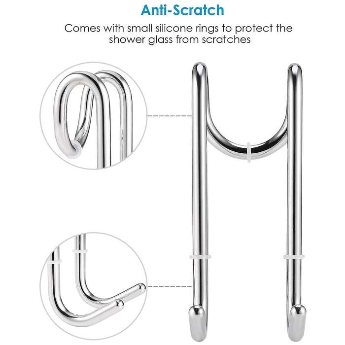 2pack Shower Door Hooks,for Bathroom Frameless Glass Door,towel Hooks
