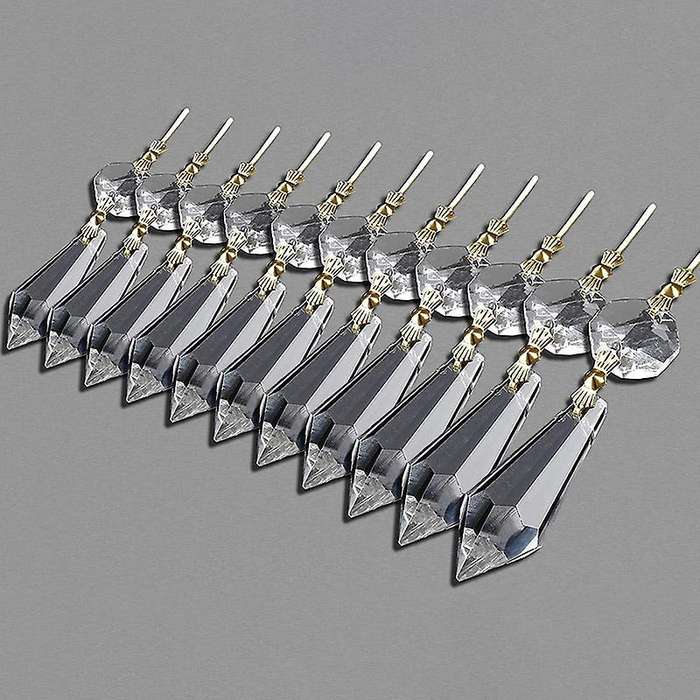 20pcs Diy Transparent Teardrop Chandelier Pendant Parts Beads