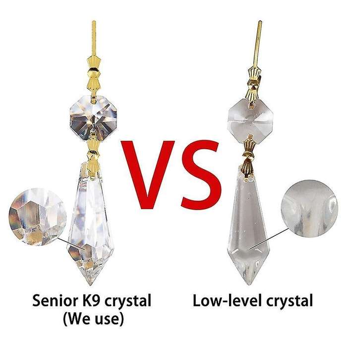 20pcs Diy Transparent Teardrop Chandelier Pendant Parts Beads