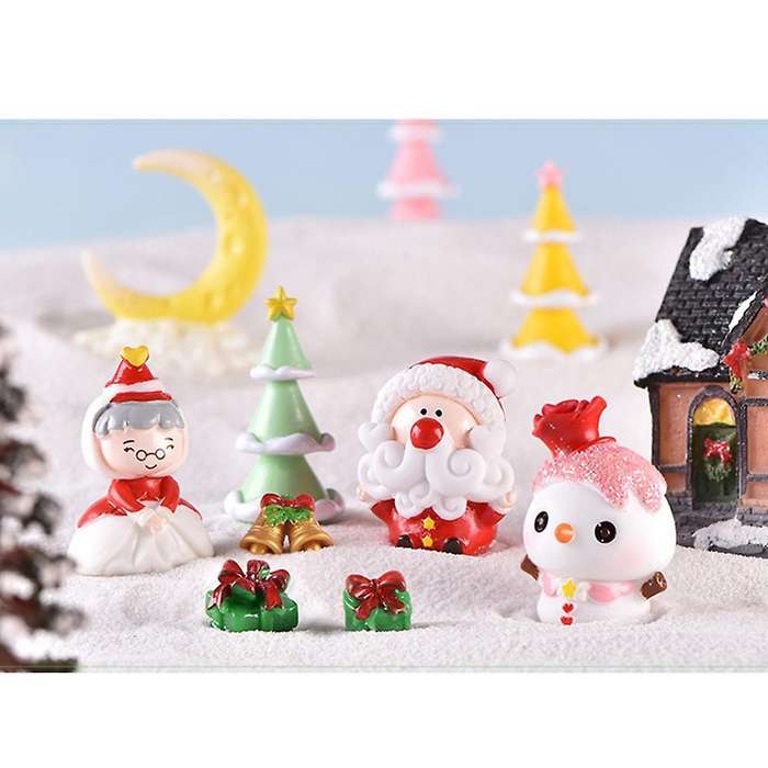 9pcs Santa Claus Snowman Ornaments Christmas Tree