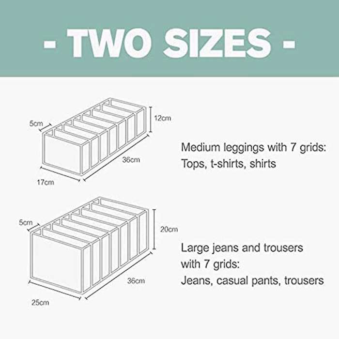 Wardrobe Organizer (2 Pieces) Wardrobe Storage Basket Gray Medium